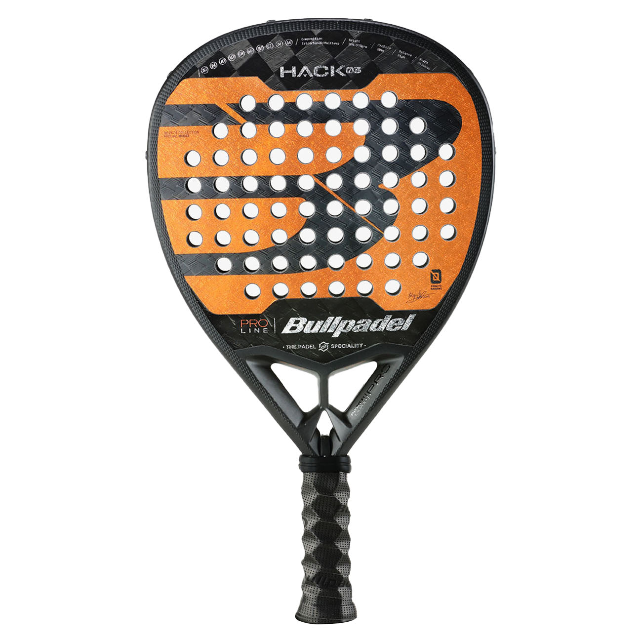 Bullpadel Hack 03 2024 - 18 Carbon Fibre Padel Racket