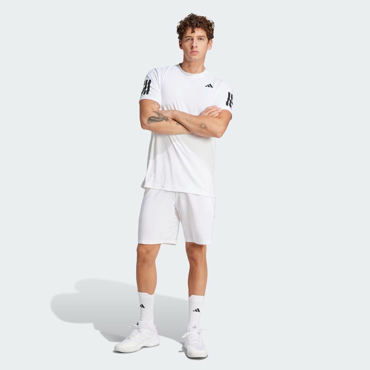 Adidas Club Tennis Climacool 3-Stripes White Shorts, view 3