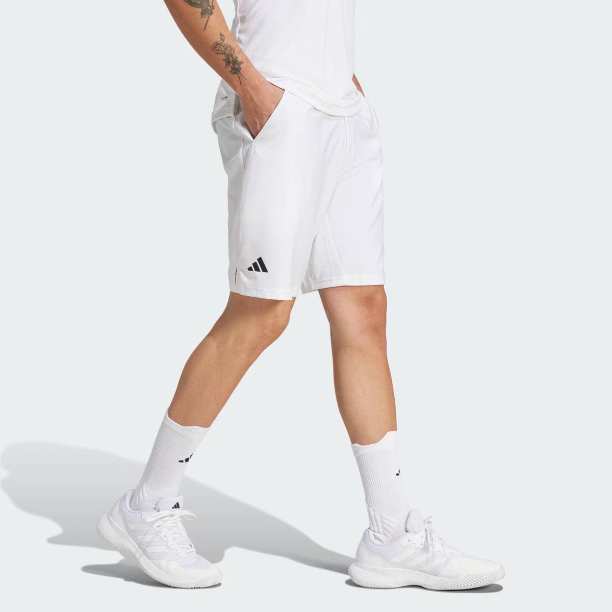 Adidas Club Tennis Climacool 3-Stripes White Shorts, view 7