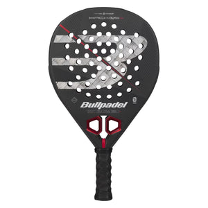 Bullpadel Hack 05 Hybrid 2027 Padel racket in black and red, front view