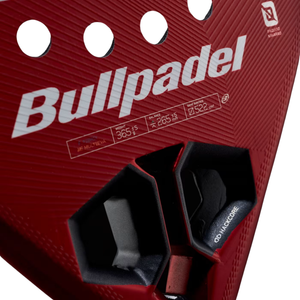 Bullpadel Hack 05 Comfort 2027, close-up of the heart and the spec stamp