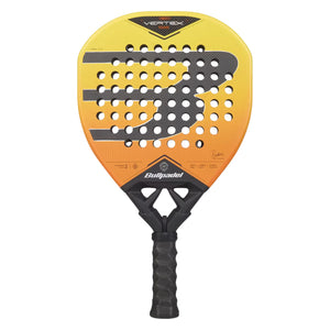Bullpadel Vertex 05 Geo 2027 Padel racket in yellow and orange, front view