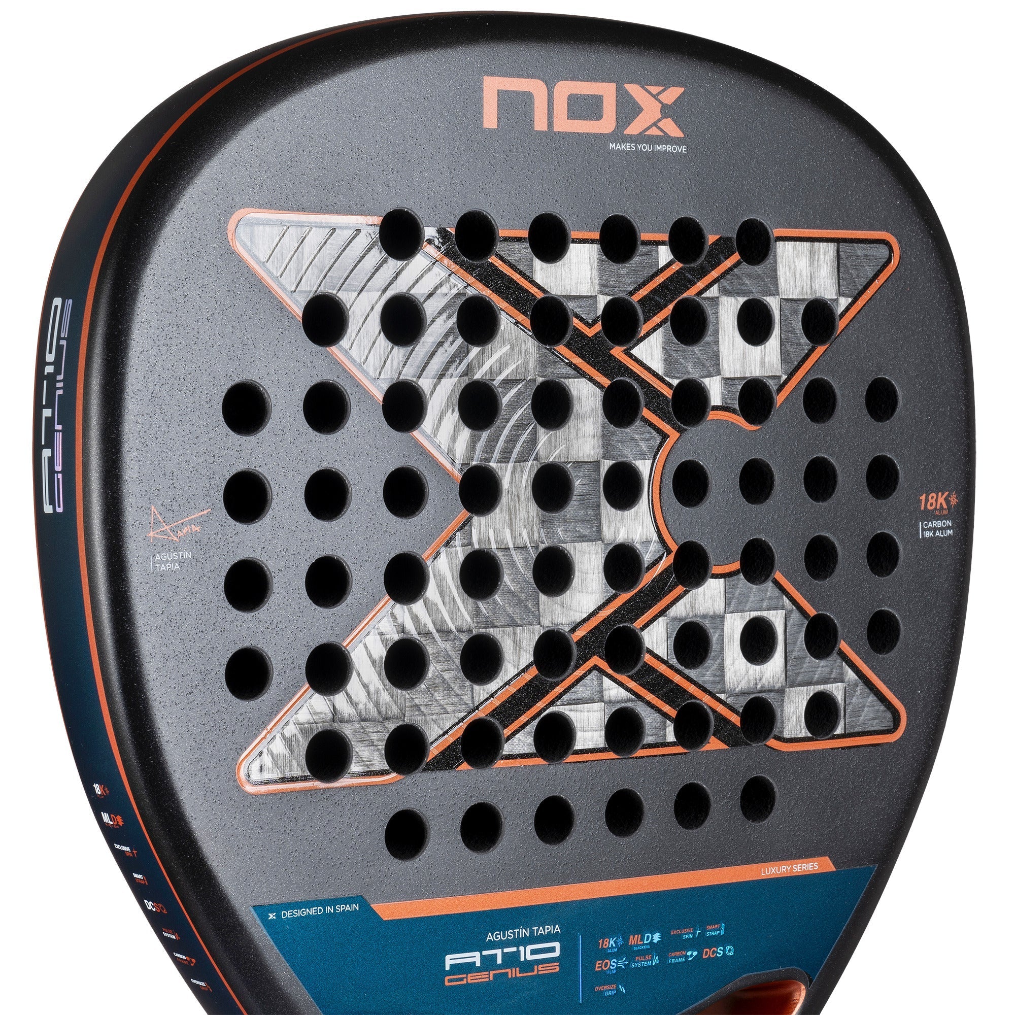 Nox AT10 Luxury GENIUS ATTACK 18K Alum 2025 Padel Racket by Agustín Tapia