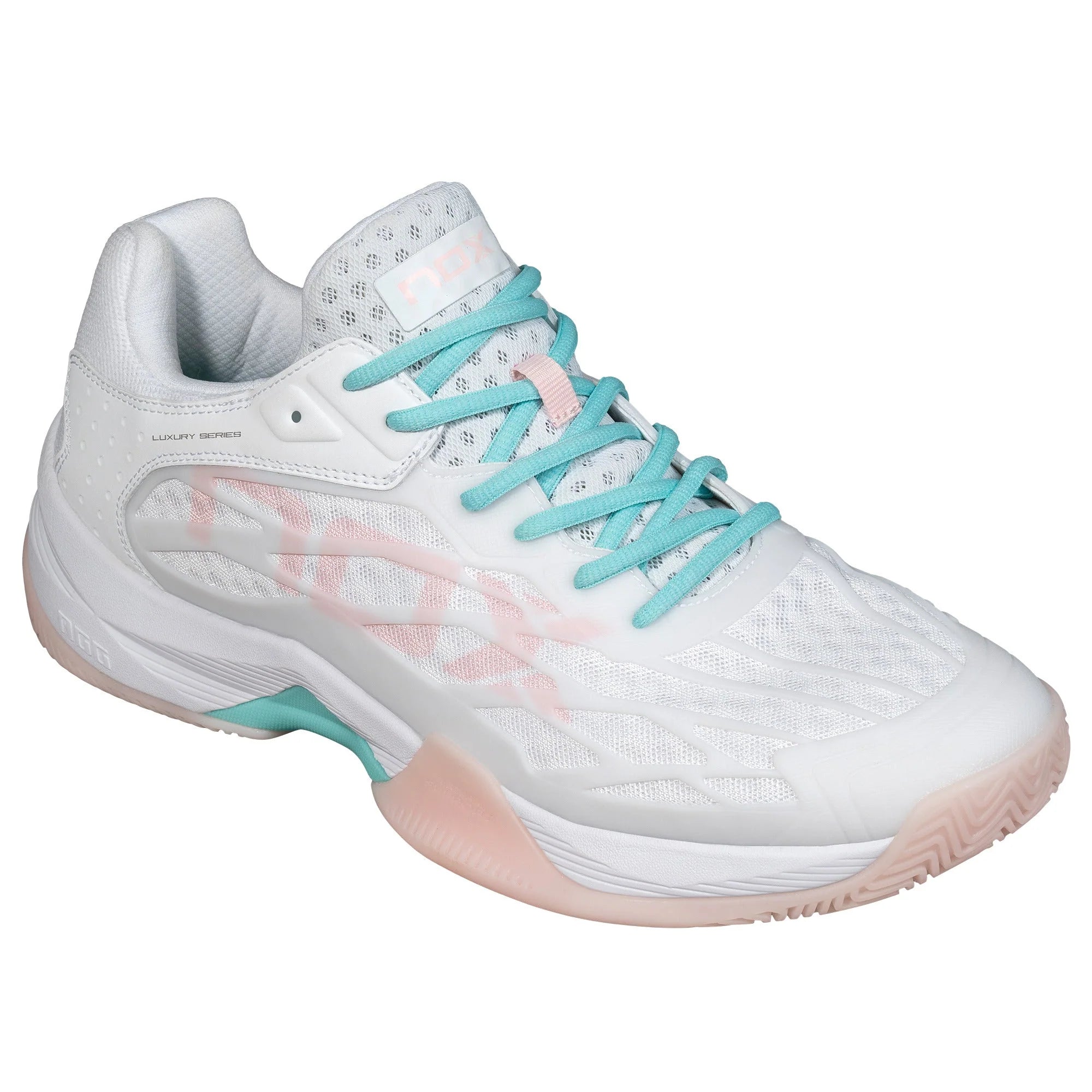 Nox AT10 2024 Women's Padel Shoes - White/Potpurri